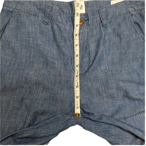 Gap Pants Girlfriend‎ Khaki Indigo Chambray Blue Cotton Women's 0 Casual Work - Picture 7 of 14
